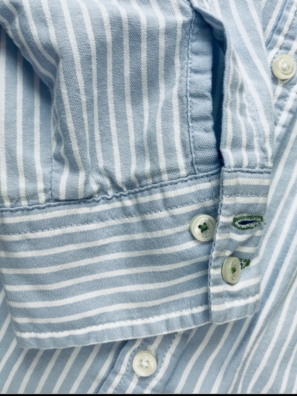 TOMMY HILFIGER Long Sleeve Blue White Stripe Classic Button Down Shirt Women XL - Picture 9 of 13